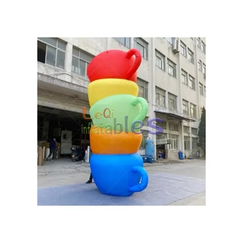 2m customize seven color cup inflatable model for supermarket advertising high quality outdoor inflatable colorful cup model