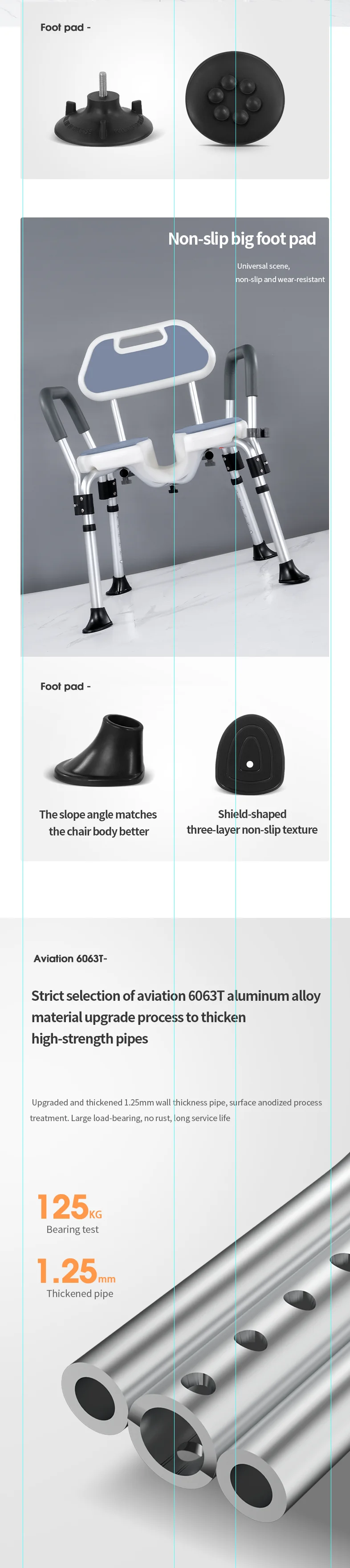 High Quality Bath Chairs For Disabled Nonslip Bath Stool Chair For