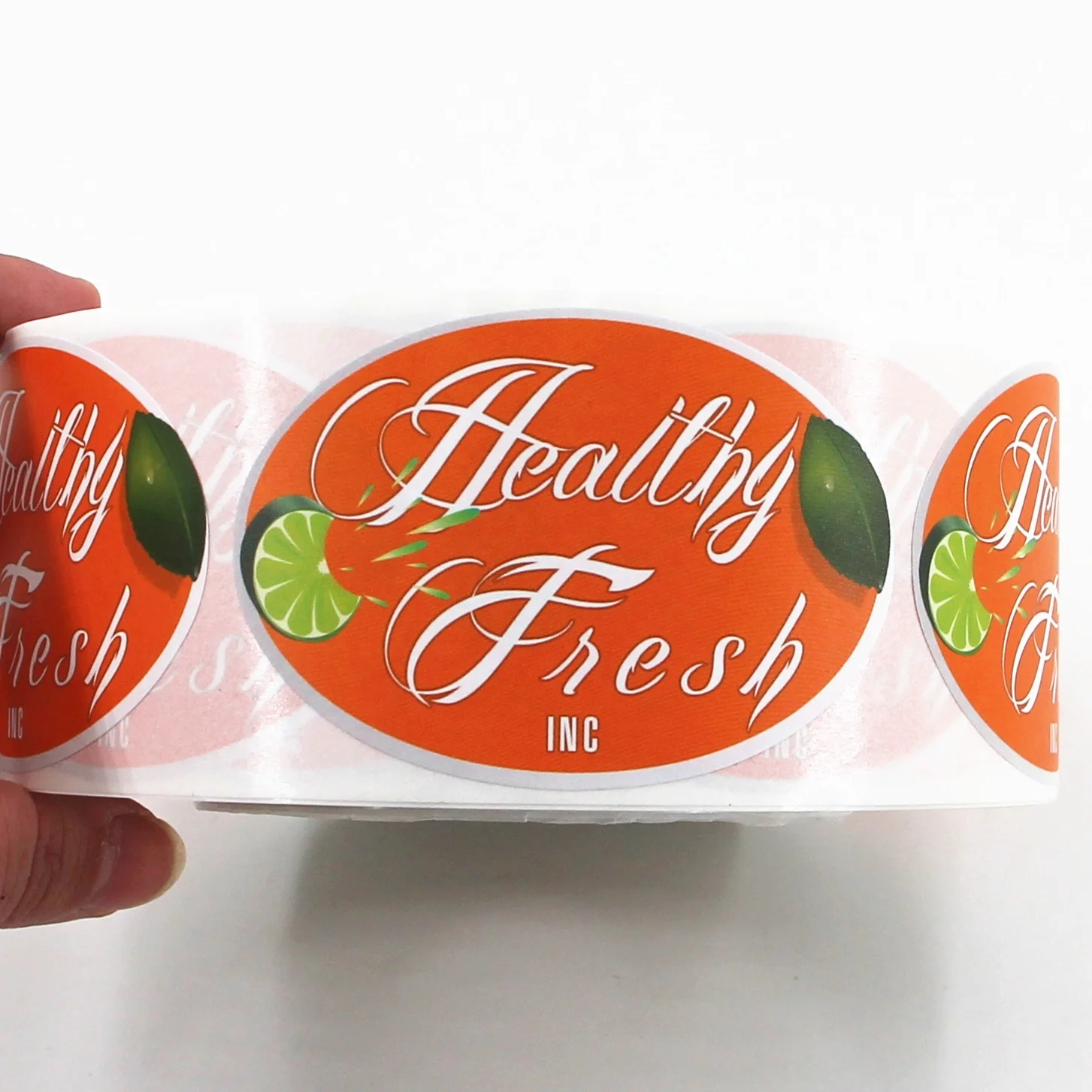 Customize Label Stickers Oval Label Waterproof Labels Adhesive Stickers in Rolls Matt Sticker for Food Package