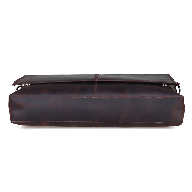 Tiding Full Grain Crazy Horse Cow Leather Soft Briefcase Business Bags Laptop Messenger Bag