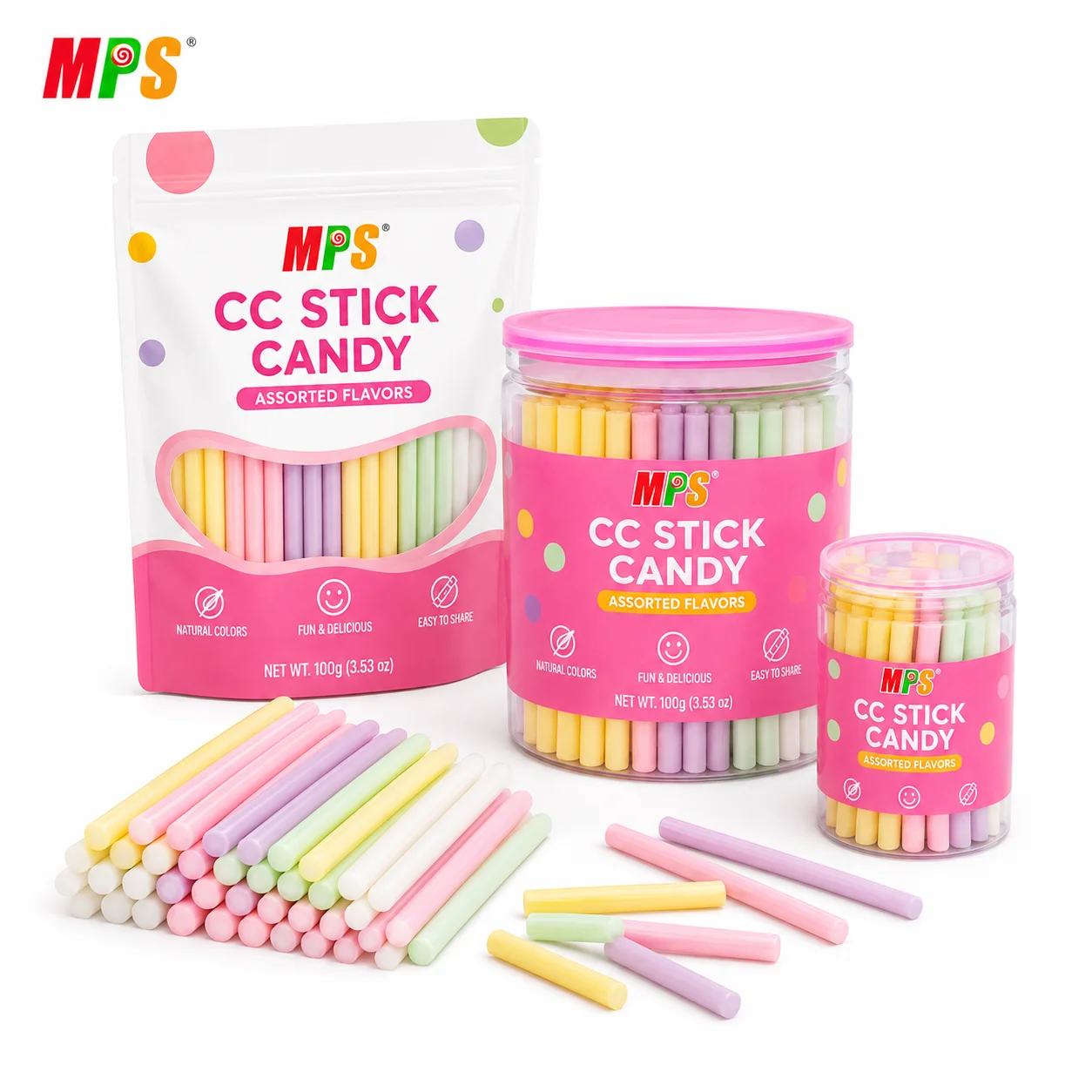 Wholesale Price Long Cc Strip Straw Candy Halal Mix Fruit CC Candy