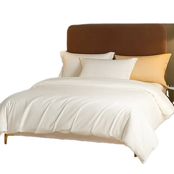 High Quality Luxury 100S Long Staple Hotel White Bed Linen Drap De Lit  Egyptian Cotton Bed Sheets Bedding Set