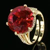 open size Gold red corundum ring