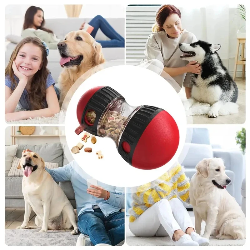 Dog Toy Tumbler Leaky Food Ball Elliptical Track Rolling Ball Slowly Feeding Protects Stomach Increase Intelligence Pet Supplies