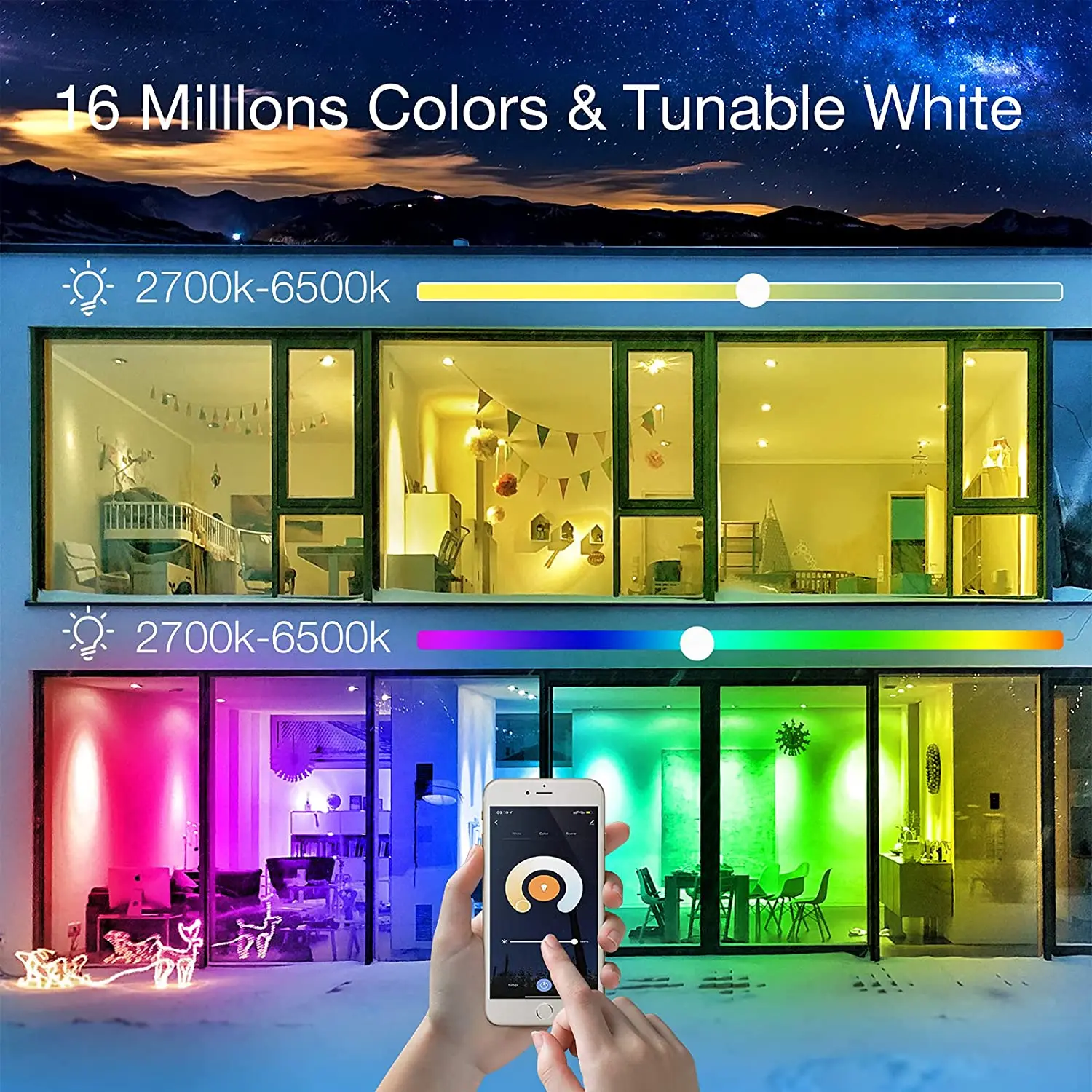 WIFI APP Control LED Smart Bulb RGBW Color Changing 110v 220v A60 Ra80 E27 10W SMD 2835 Dimmable Indoor