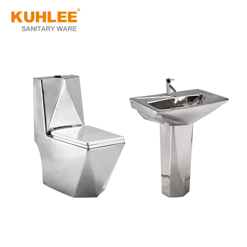Wholesale Colored Bathroom Wc Floor Standing Yellow Golden Blue diamond Washdown One Piece Toilet
