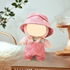 17. Pink printed bucket hat + overalls (without do