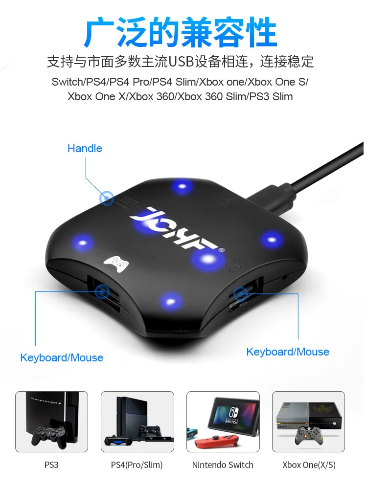 Converter Box for Switch Xboxes PS4 PS3 Gamepad Adapter with Keyboard Mouse Accessories