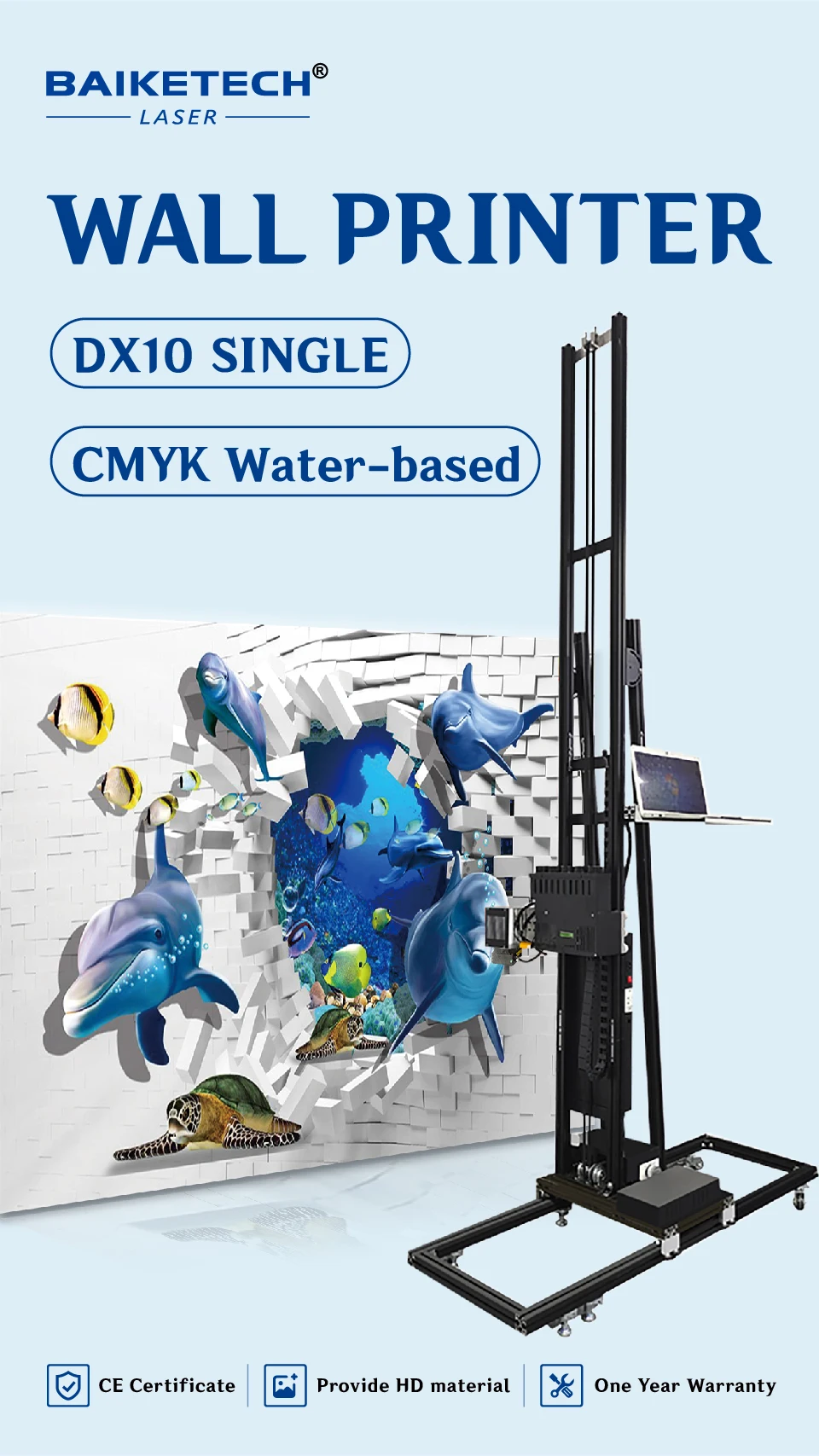 3d Vertical Mural Uv Wall Inkjet Printer For Wall Mural Indoor Outdoor