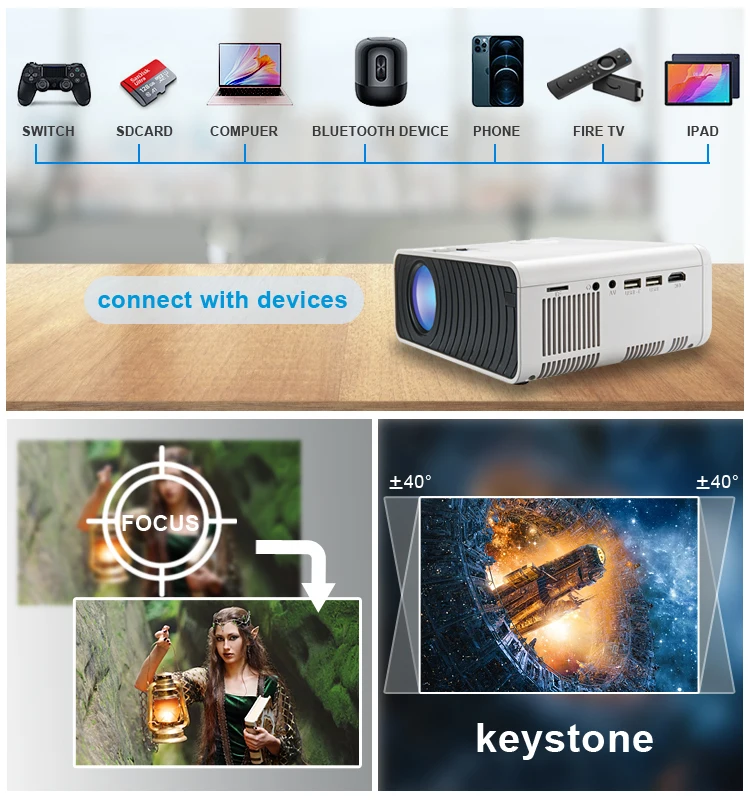 Data Show Slide Overhead Mini Projector Phones Mobile Led Projector Price 1080P  Home Theater Movie Projector