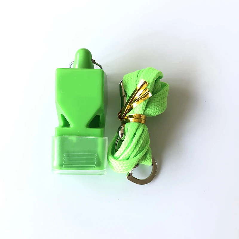 Cheap Traffic Command Soccer Referee Sports Plastic Whistles Classic Fox Mouth Teeth Grip Whistle With Lanyard