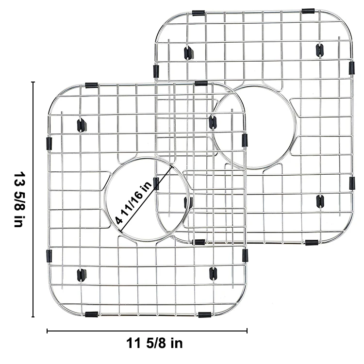 Custom Made Stainless Steel Farmhouse Kitchen Sink Wire Grid Protector