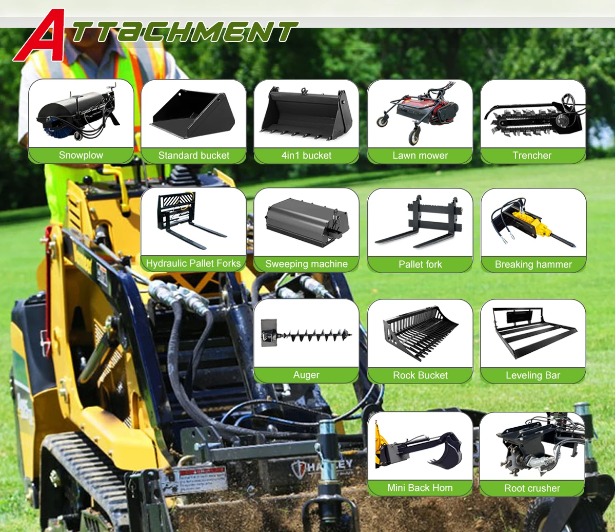 Trencher Machine Skidsteer Track Loader 350kg 400kg Gasoline Walk