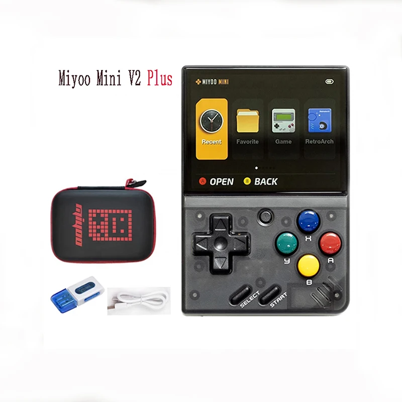 Miyoo V2 плюс версия 32 ГБ Портативный Новый Consola 3 5 Ips дисплей Видео игровой корпус черного цвета в стиле ретро консоль портативная игровая приставка miyoo 2