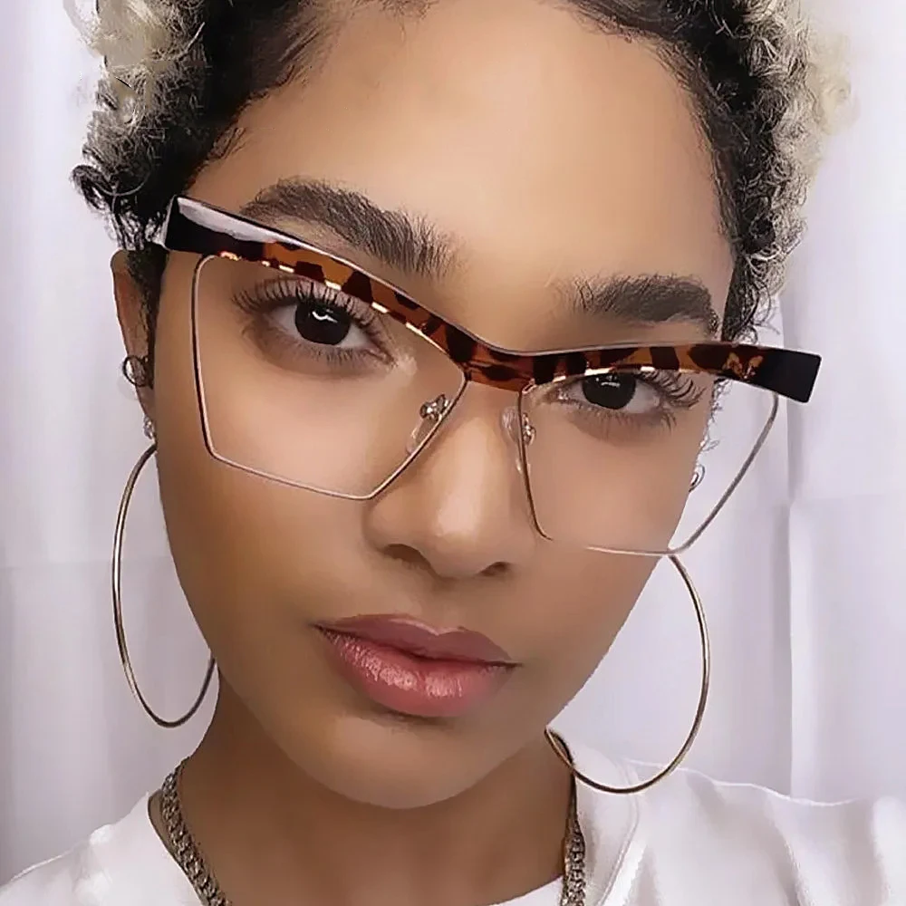 Cat Eye Glasses Womens Clear Lens Fashion Glasses Unique Semi