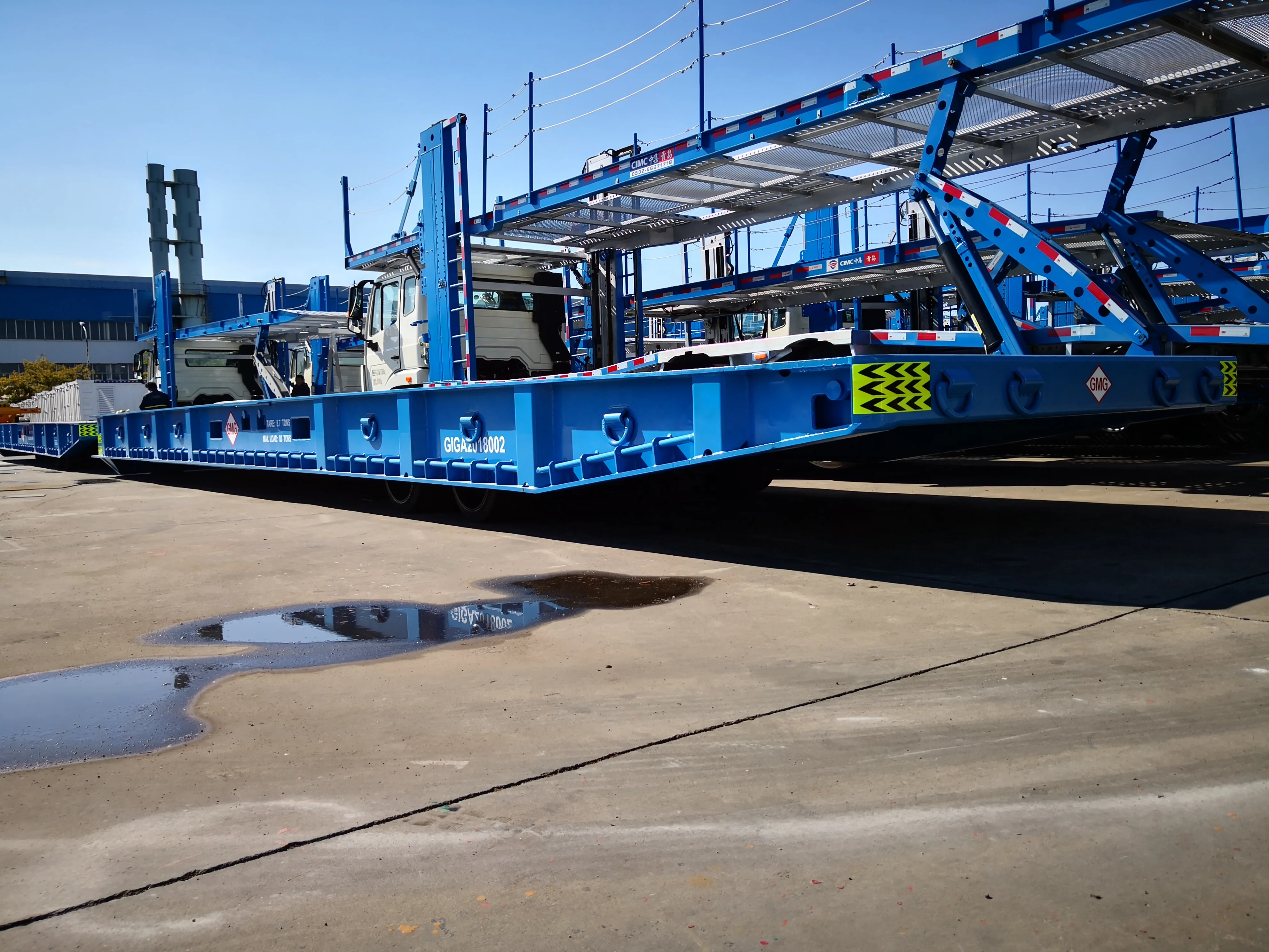 China-Made CIMC Mafi Container Flatbed Semi-Trailer Gooseneck New Steel Model 120000kg Payload for Container Loose Cargo