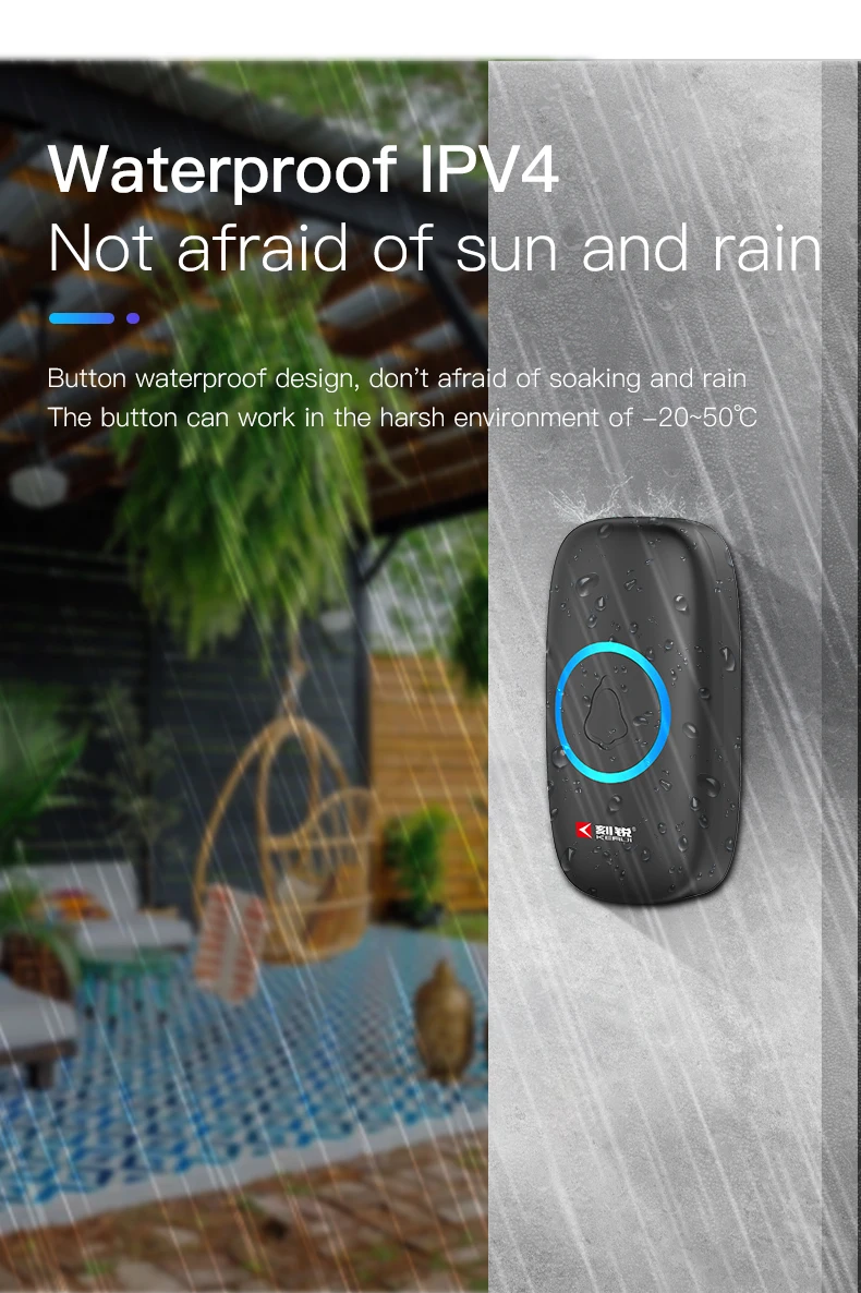 Kerui multifunctional smart ring door bell wifi home alarm wireless doorbell and button