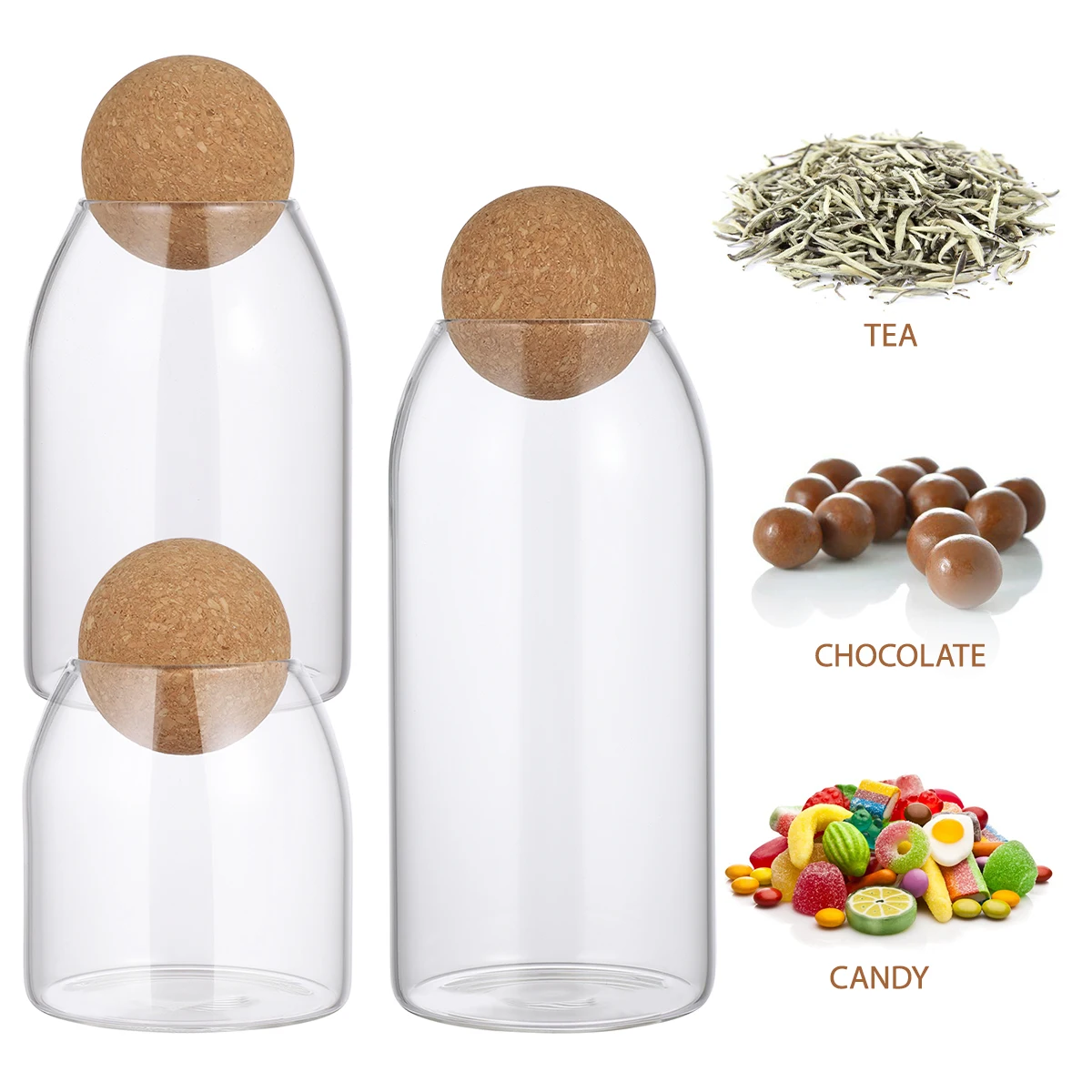 Wholesale High Borosilicate Airtight Glass Storage Jar With Cork Lid ...