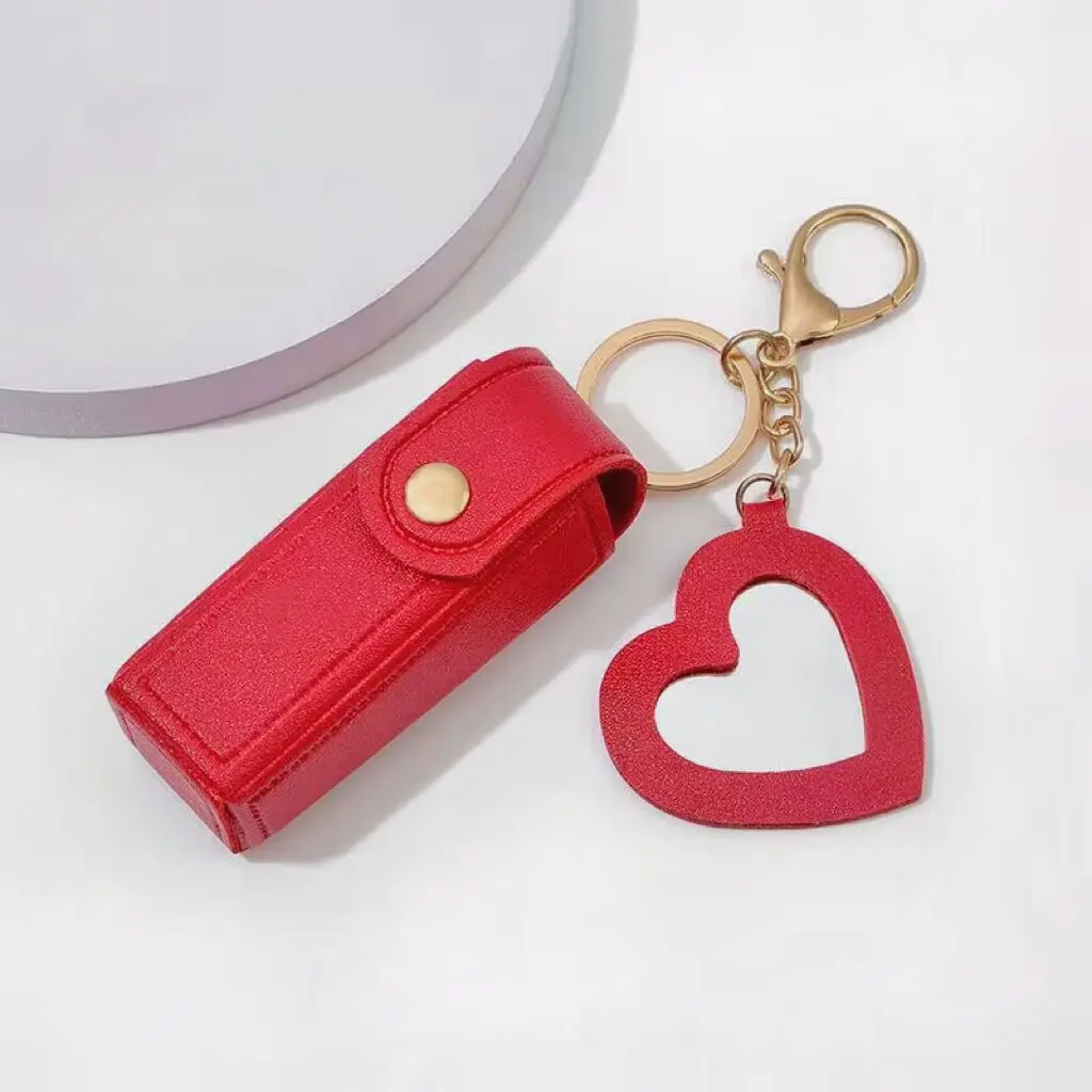 High Quality Pu Leather Keychain Hot Sell Lipstick Holder Keychain ...