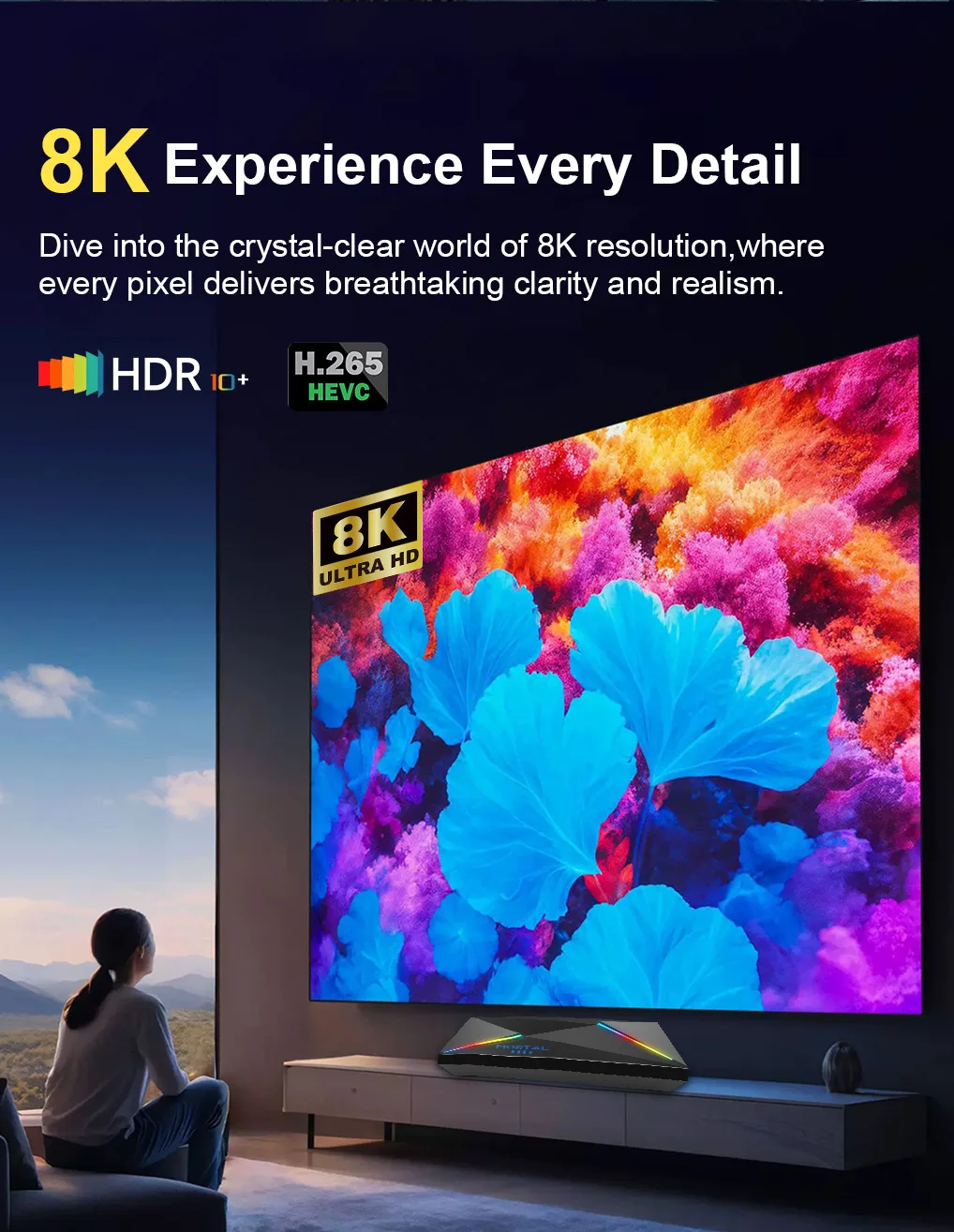 Mortal T9 Smart TV Box - Android 14, Allwinner H728 Chip
