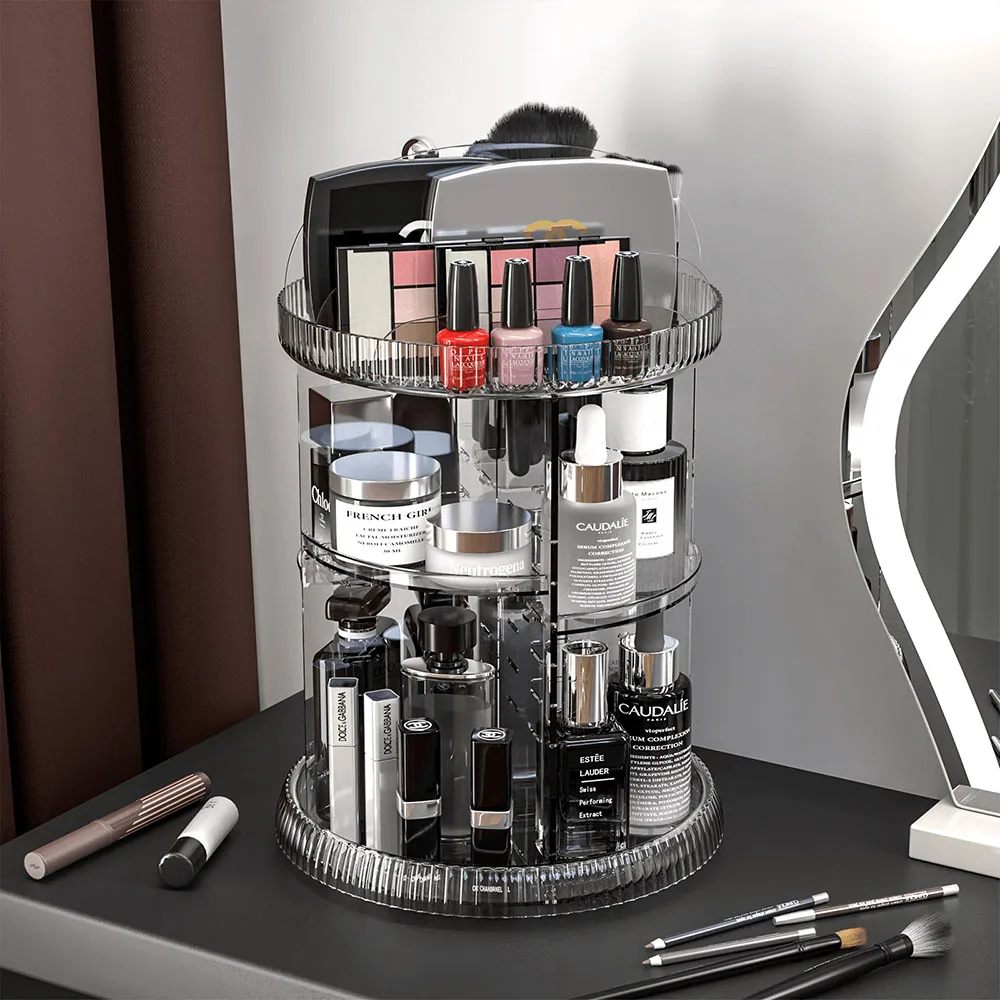 Cross Border Transparent Plastic Cosmetic Dustproof Multi-Compartment Storage Makeup Organizers