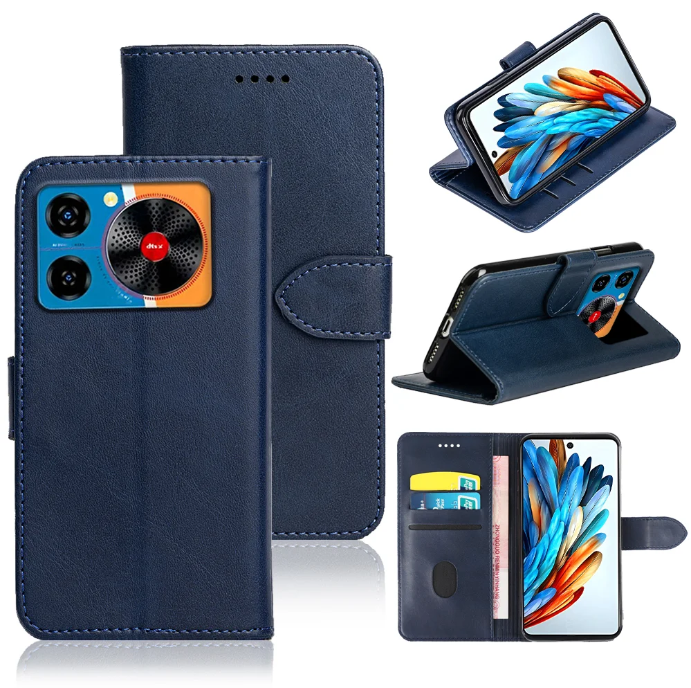 Flip Wallet Phone Case for ZTE Blade A35 A55 Magnetic Book PU Leather Cover