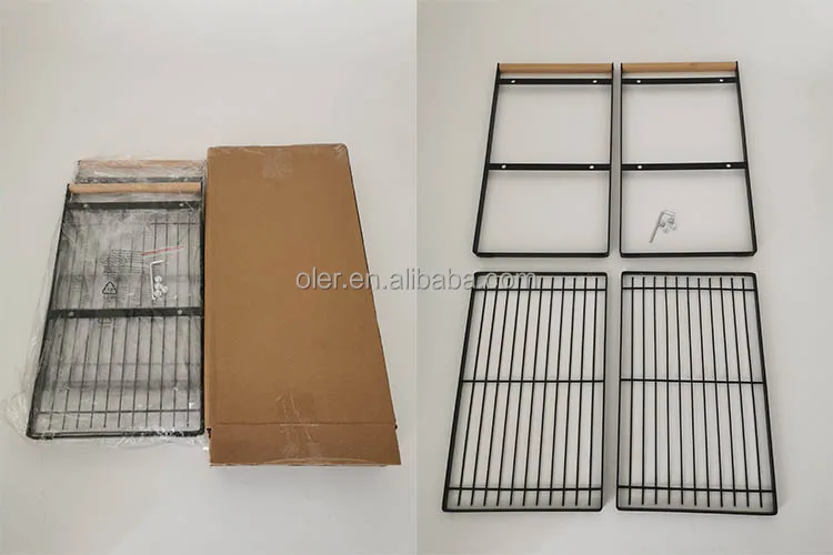 Wholesale Wrought Iron Table Top Shelf Metal Storage Racks For