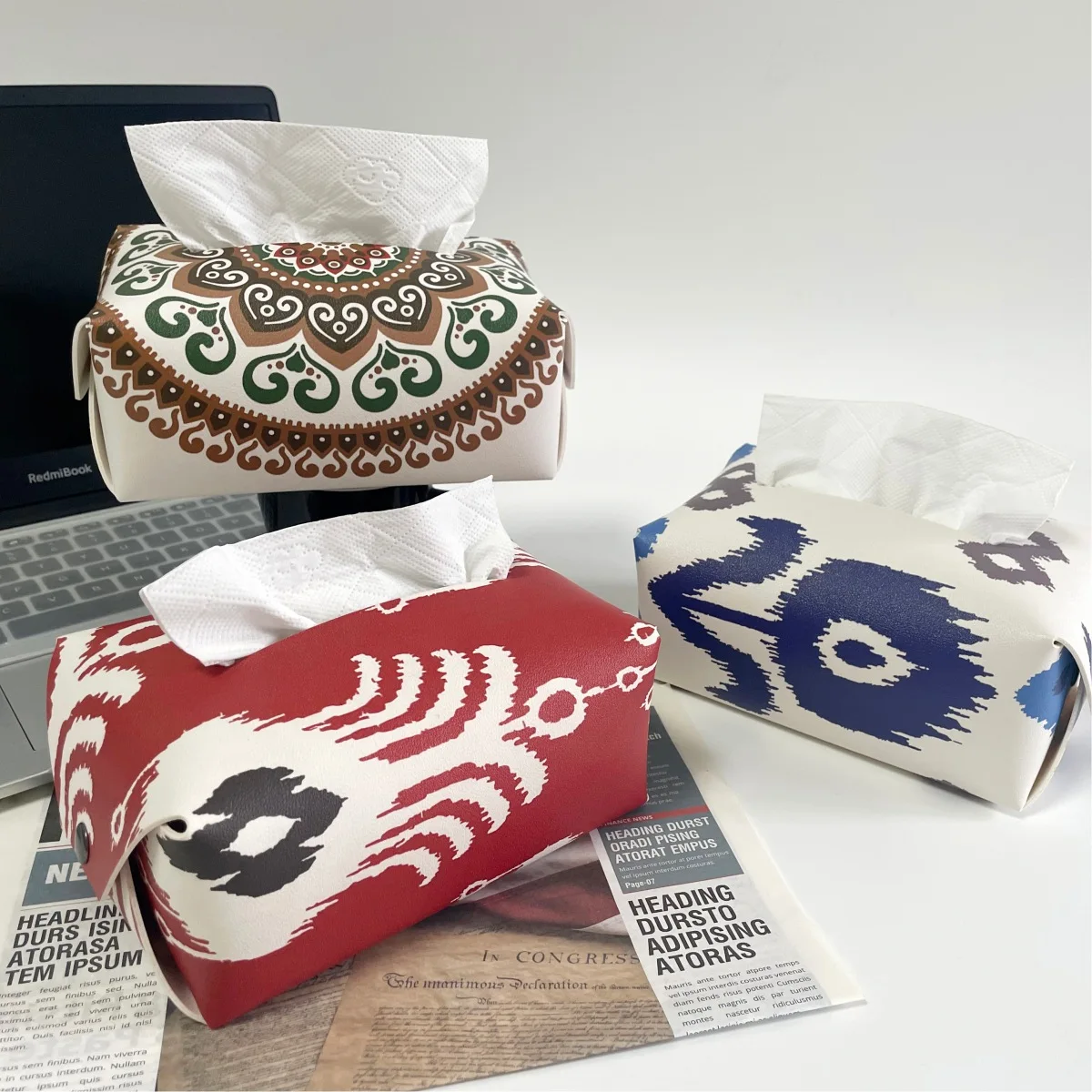 Bohemian Creative Leather Tissue Box Square PP Waterproof Napkin/Bar Toilet Paper Holder for Living Room Car Tissue Boxes