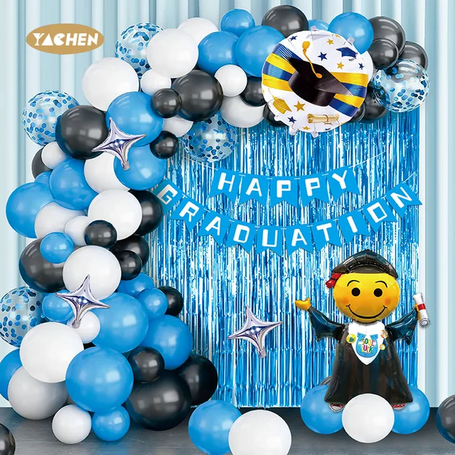YACHEN wholesale graduation party decoration supplies navy blue graduation balloons garland arch kit
