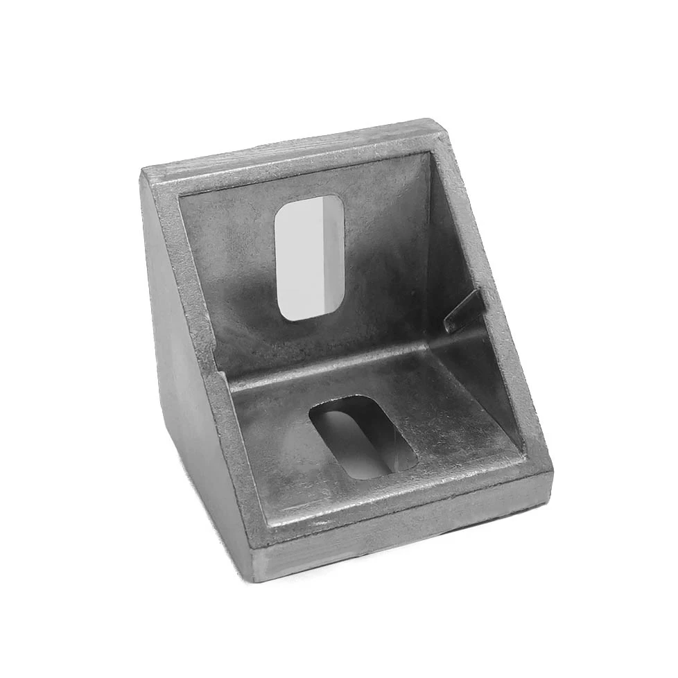 Connectors en angle L metàl·lic de 45x45 acabat, forma triangular, molt demanats per a perfils