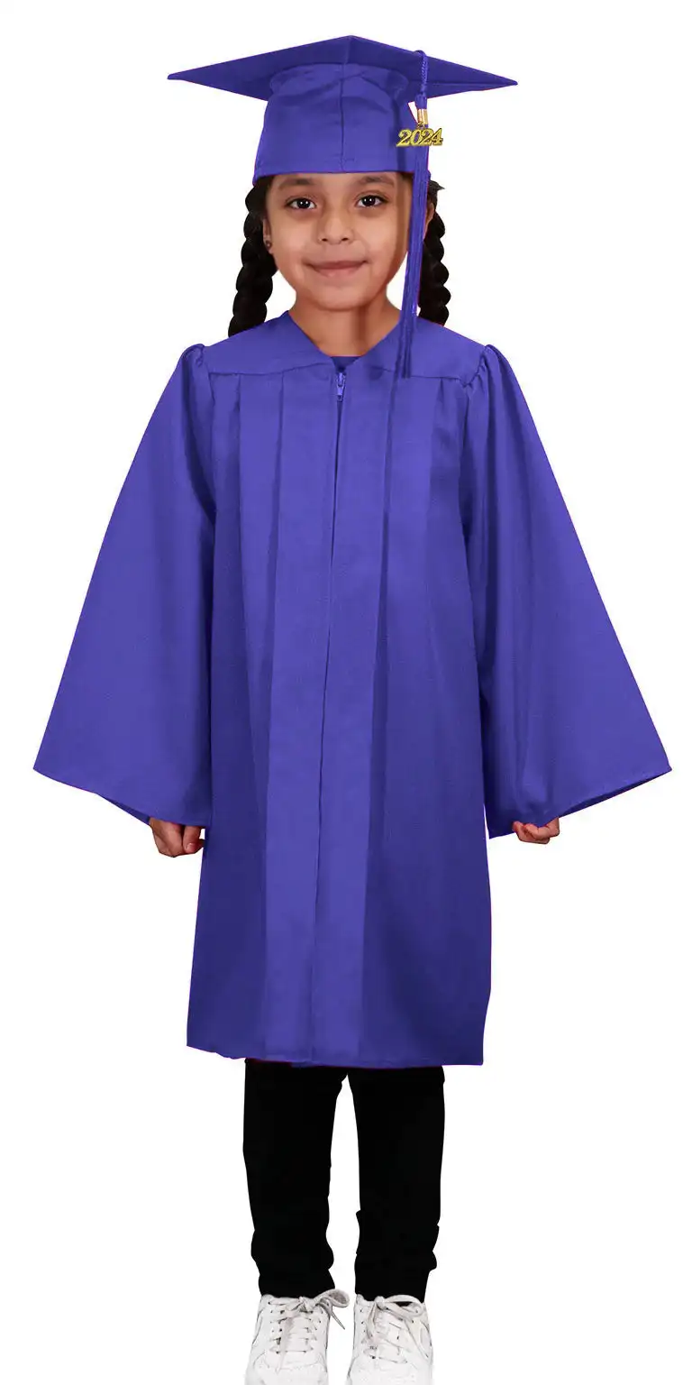 Wholesale Matte Purple Kindergarten Graduation Gowns and Caps - Main Image