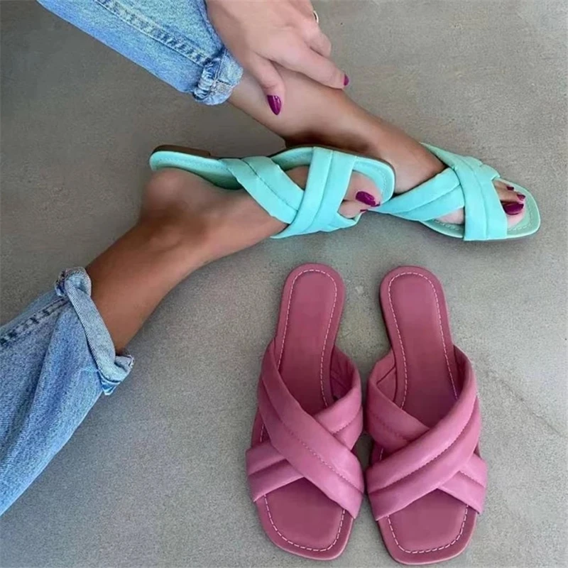 Sandalias Planas De Colores Caramelo Para Mujer,Chanclas Cómodas Y Suaves  Con Punta Abierta,Para Vestir En La Playa,2021 - Buy Sandalias  Mujer,Zapatos De Sandalias De Mujer,Nuevos Zapatos De Colores De Caramelo  Pisos Sandalias
