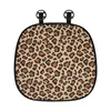 Linen leopard print seat cushions, brown front row