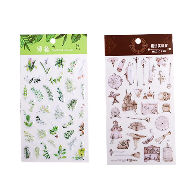 Пуля для журнал «сделай сам», винтажные бумажные наклейки, скрапбукинг, акварельные декоративные милые 3D украшения для дома на заказ, полипропиленовый пакет OEM/ODM