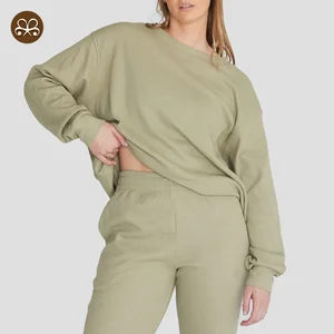 Waffle Crew Neck Pullover Plain Womens Sportswear Custom Logo High Quality Pullover for Women