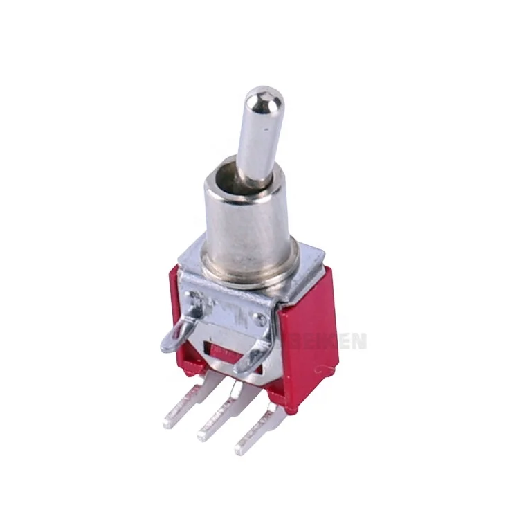 Factory Directly Sale 5Mm Short Handle On-On Spdt 3Pin Pc-H Terminal Red 1.5A 3A Micro Toggle Switches