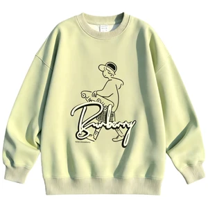 Factory Custom Teenager Loose Fit Knitted Breathable Polyester Cotton Pullover Sweatshirts Good Quality Autumn Casual Cheap