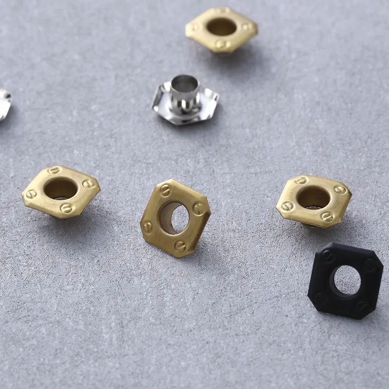 Аксессуары для одежды металлические квадратные шестигранные люверсы заклепки сумок