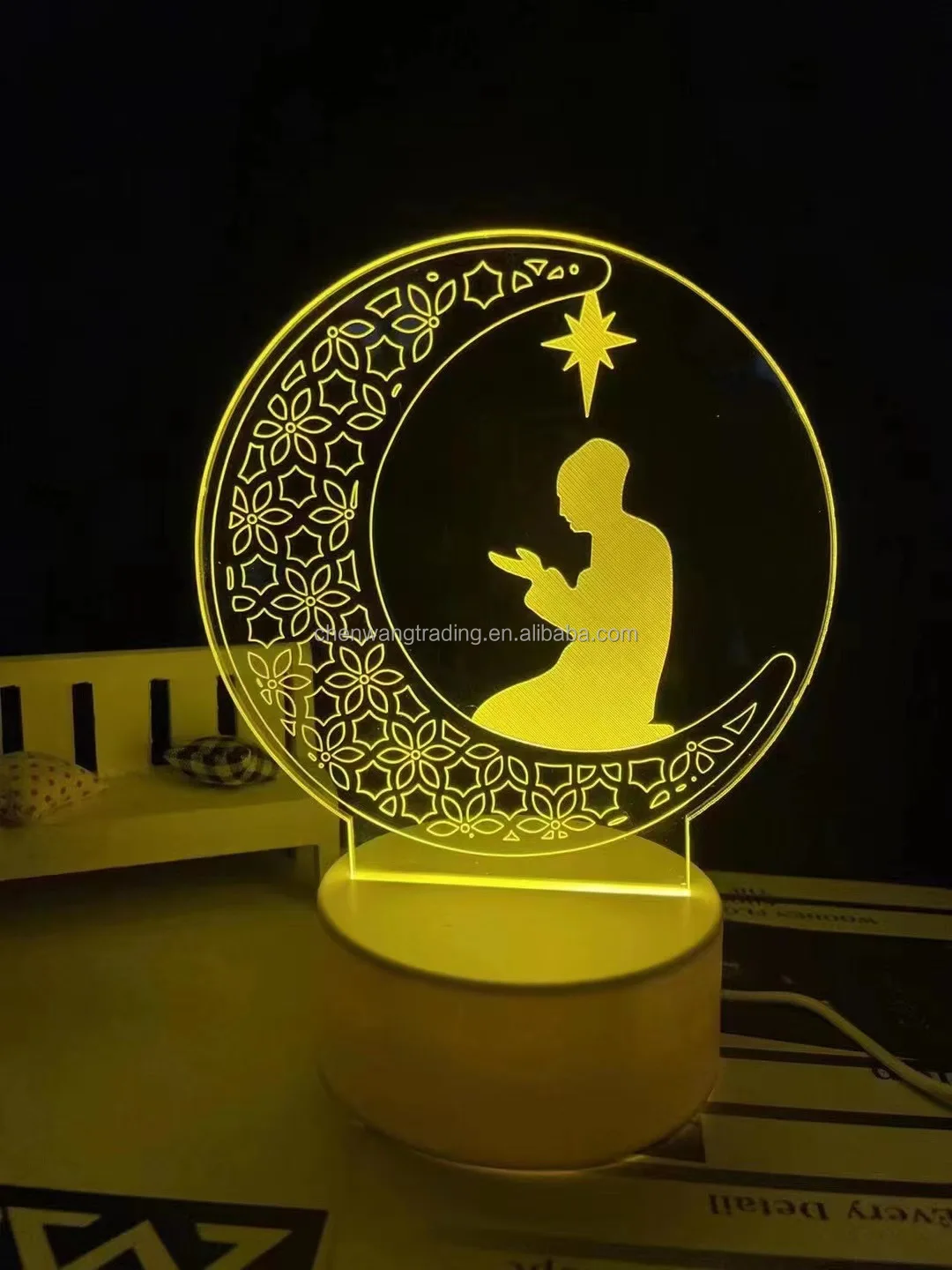 Acrylic Eid Mubarak Decoration Islamic Night Light EID Mubarak Ramadan ...