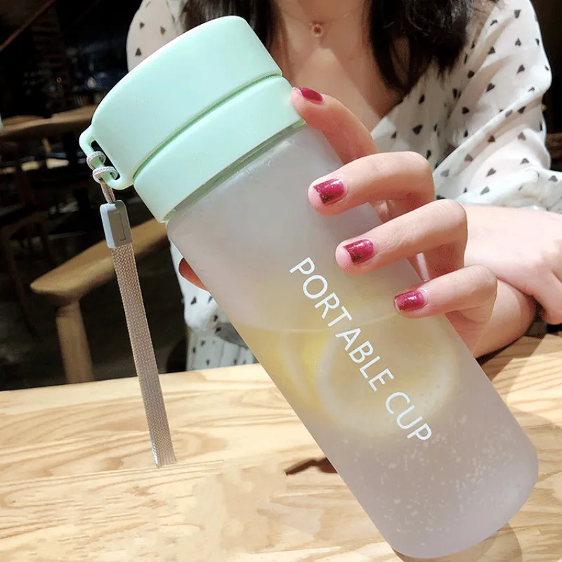 600/800ml Plastic Sport Water Bottle Large Capacity Outdoor Matte Water Cup  Men Women Kids Student Portable Bottle For Water - Buy Plastic