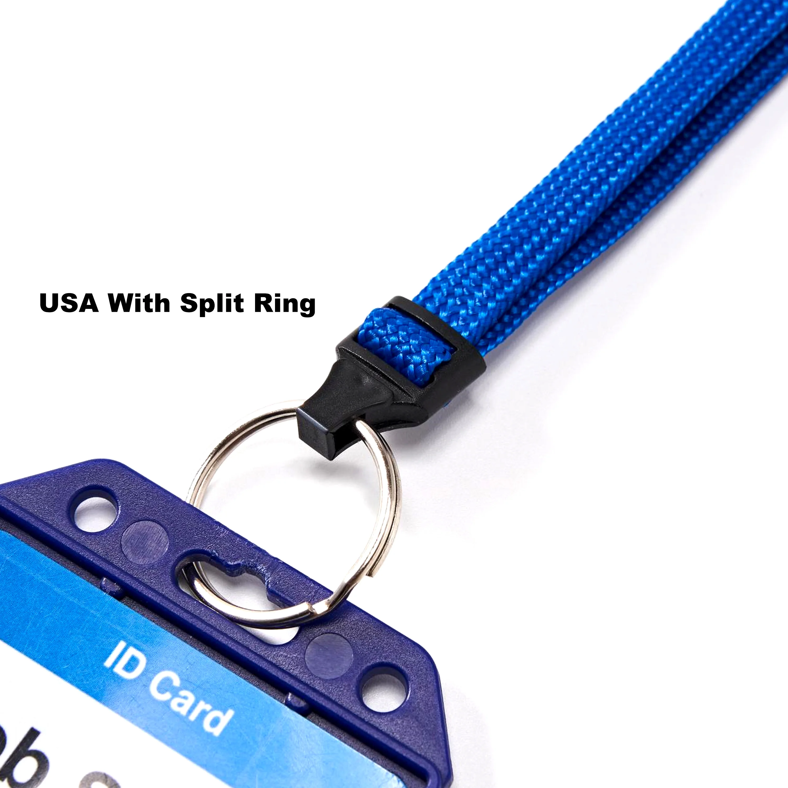 Bestom Flat Tubular Polypropylene Breakaway Lanyards With Safe Nps Split Ring Badge Holder