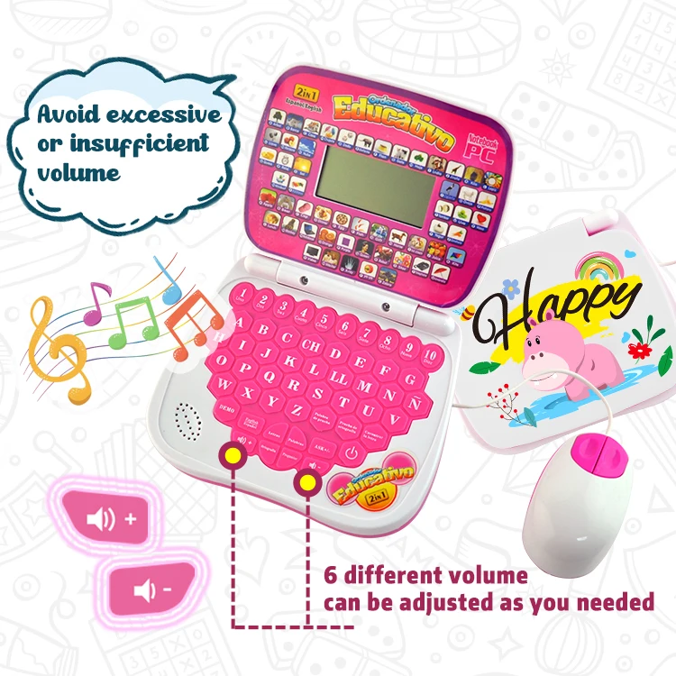 Ordinateur Portable Jouet éducatif Pour Bébé 1-4 Ans - Alphabet, Chiffres, Musique, écran LED, Clavier Piano