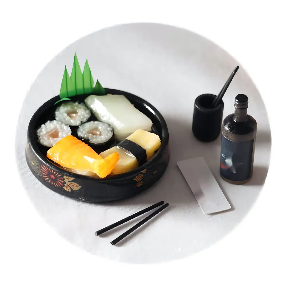 Имитация японской кухни Набор Суши винные модели для кукольного домика аксессуары еда игрушки миниатюры