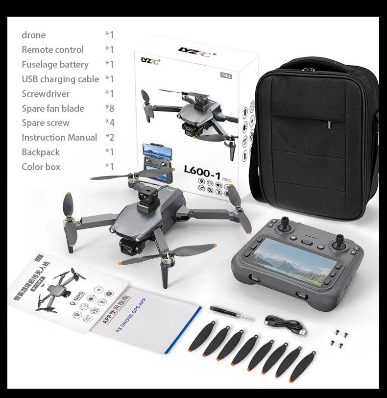 LYZRC L600-1 Pro Max Brushless Drones 3km Professional Long Distance With Obstacle Avoidance Quadcopter 4K HD Camera