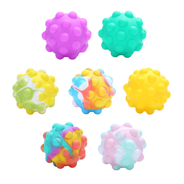 Light Up Pops Fidgets Ball 3d Stress Balls Pops Up Ball Glowing In The