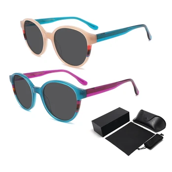 2025 Colorful Luxury Handmade Acetate Sunglasses Women Men Oversized Round Polarized Sun Glasses