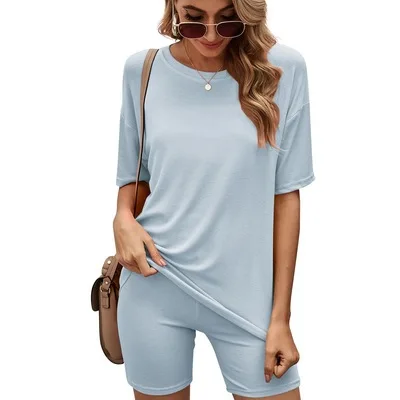 T Shirt 2pcs Sets Casual Jogger Shorts 
