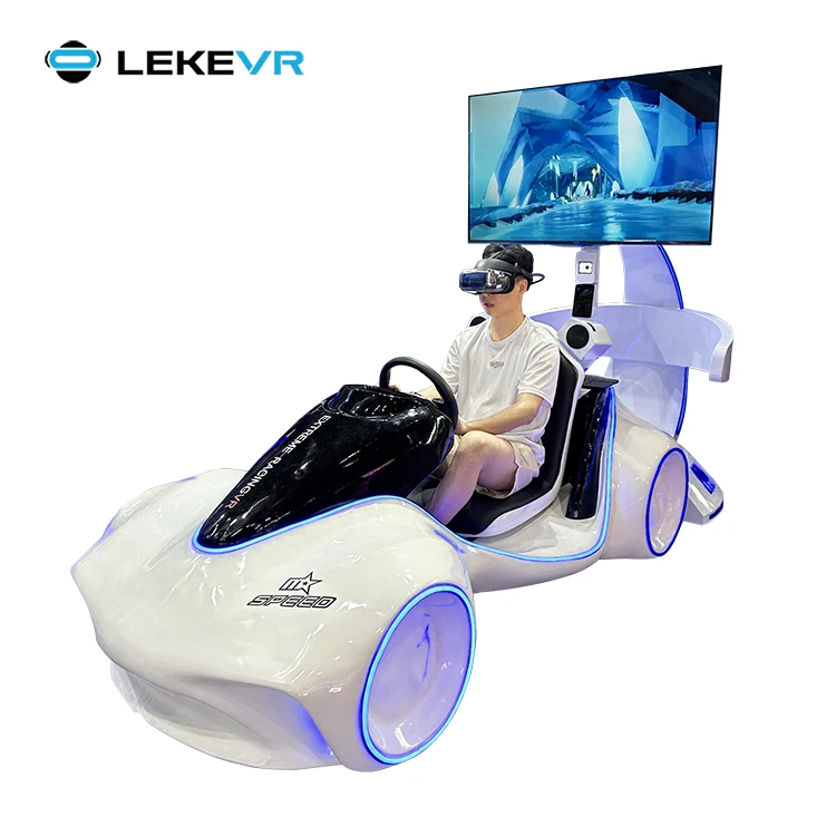 LEKE VR Flash Racing Motion Simulator 360 View Arcade Metaverse Kids Amusement Driving Experience Rides