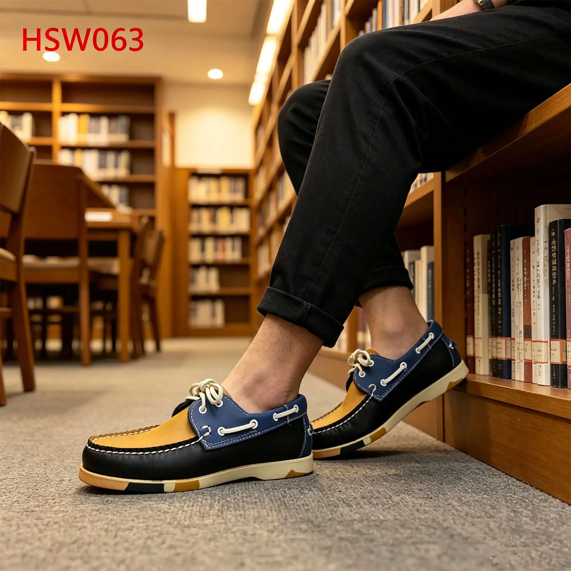 ZYF,Daily Collocations Patchwork Color Leather Minimalist Boat Shoes Non-chafing Hand Stitching Casual Penny Shoes HSW063