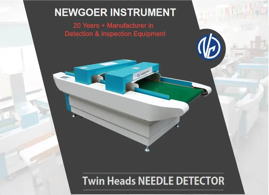 High Quality Double Sensors Conveyor Needle Metal Detector With